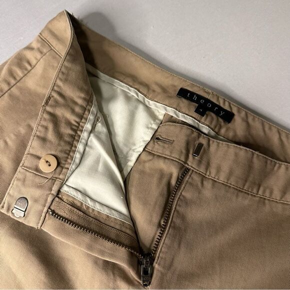 Theory Chinos Khaki Tan slim fit ankle length women’s Size 4 - Picture 9 of 10